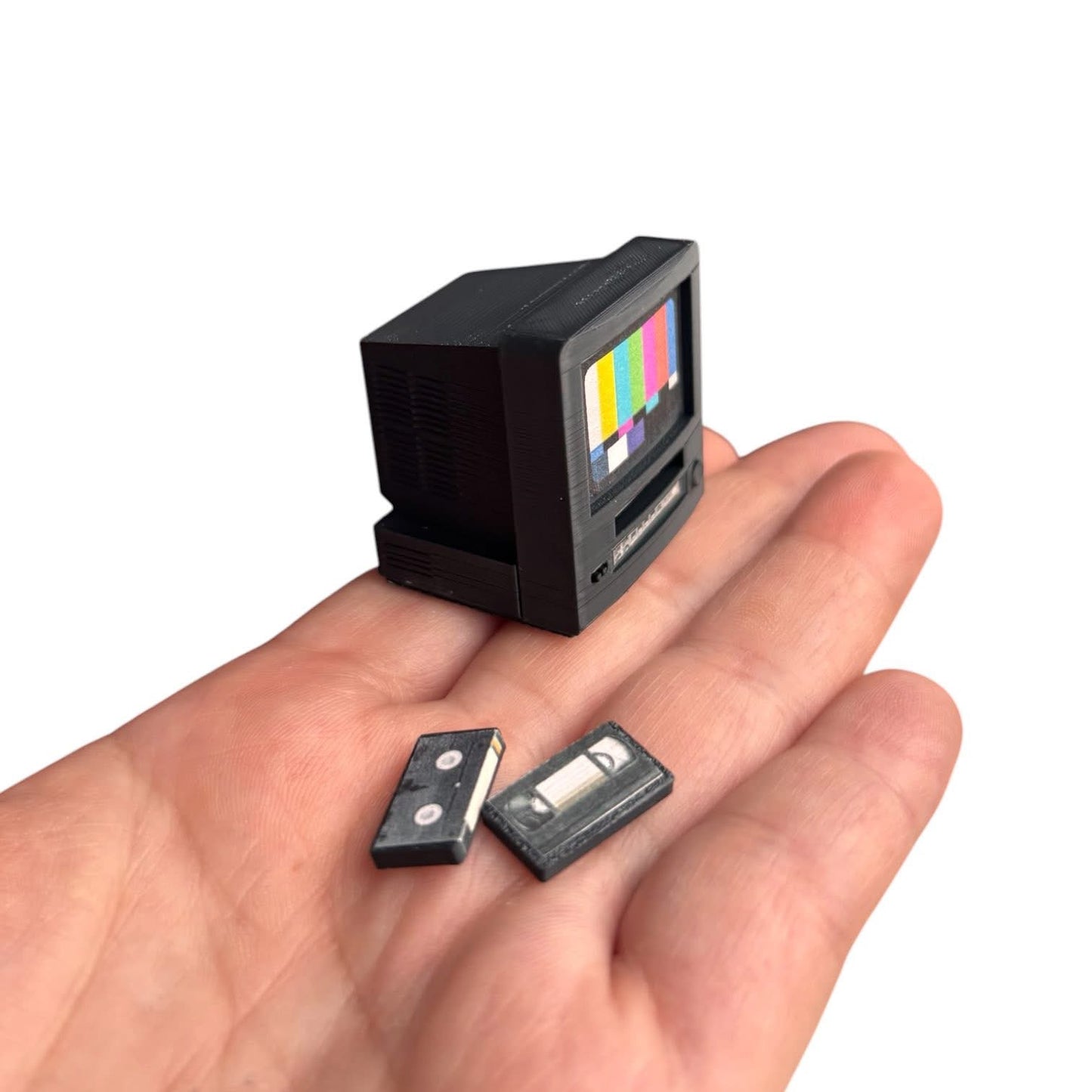 1:12 Retro tv met videobanden - Handgemaakt - Poppenhuis