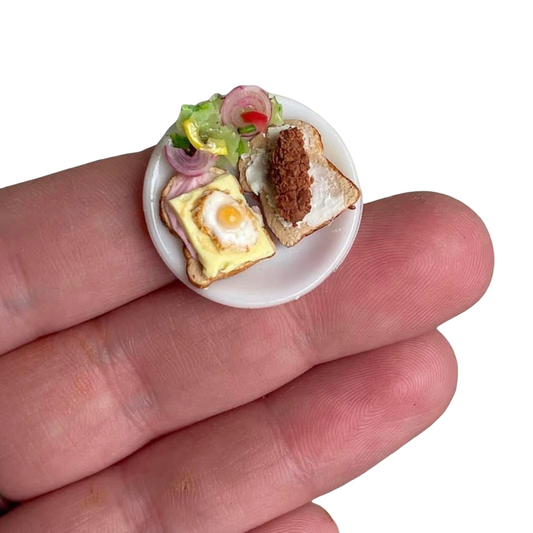 1:12 Bord met 12 uurtje - Handgemaakt - Poppenhuis