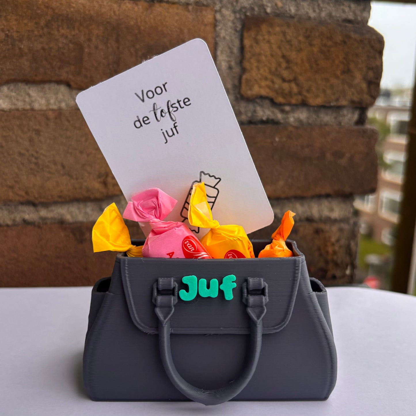 Handtas bedankje juf - Gevuld of ongevuld!