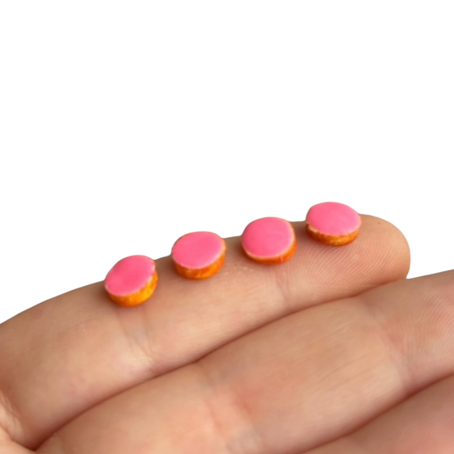 1:12 Roze koeken - per 4 stuks - Handgemaakt - Poppenhuis
