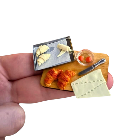 1:12 Croissantjes maken - Handgemaakt - Poppenhuis