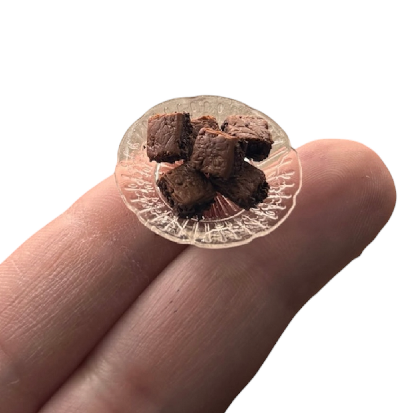 1:12 Schaal / bord met chocolade brownies - Handgemaakt - Poppenhuis