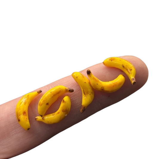 1:12 Set van 6 losse bananen - Handgemaakt - Poppenhuis