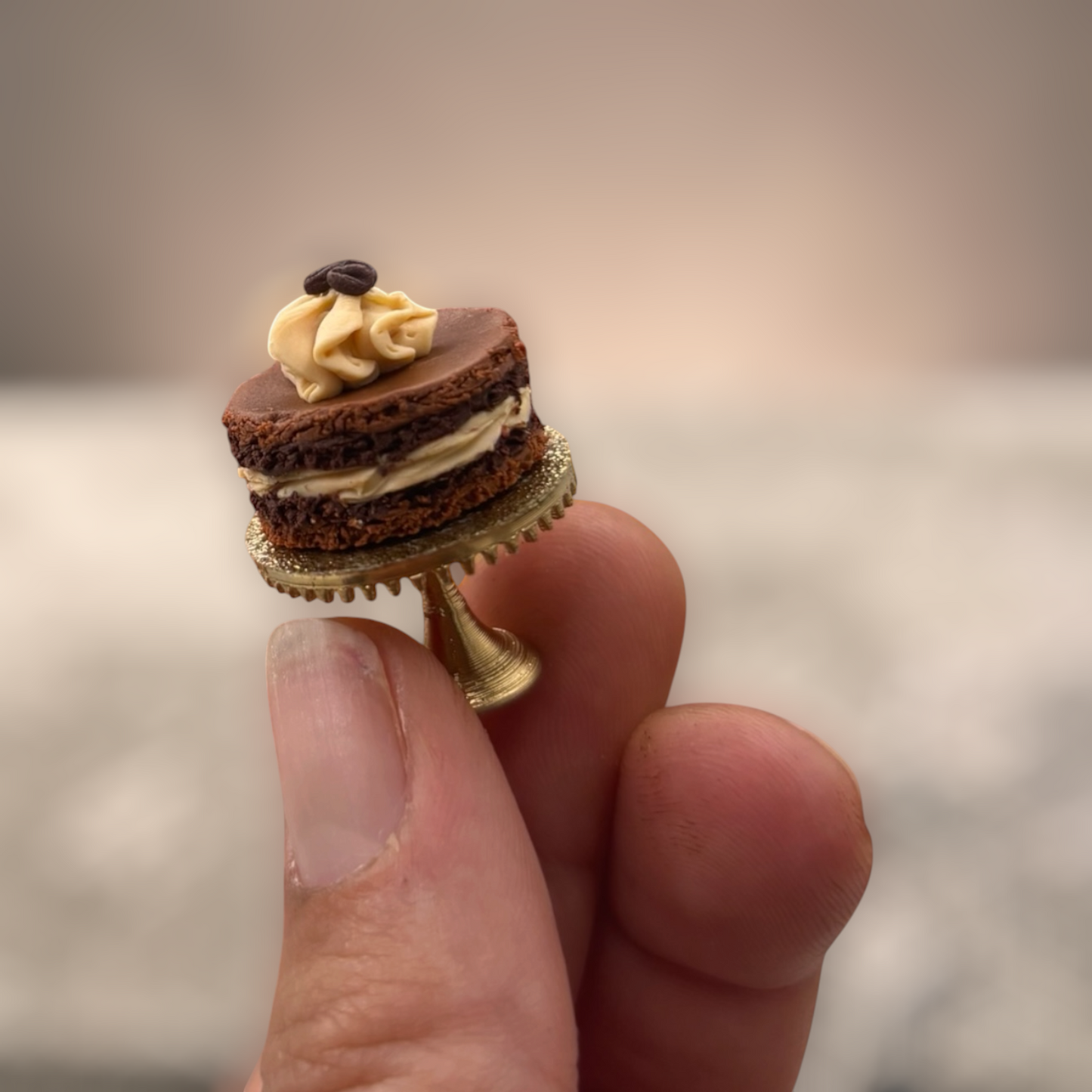 1:12 Mokka taart - Handgemaakt - Poppenhuis